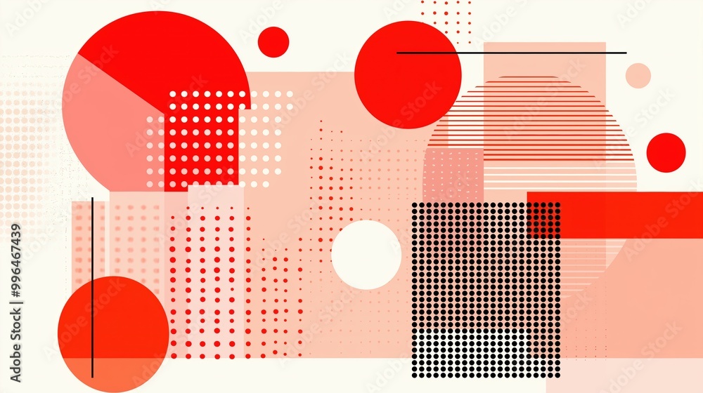 Abstract Red Circle Composition Abstract Red Circle Composition
