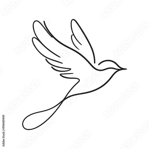 single one line bird silhouette
