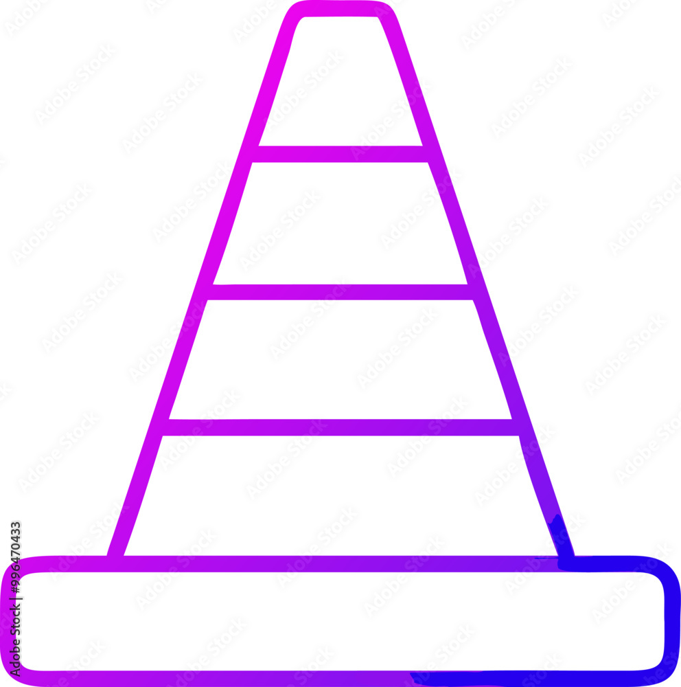 traffic cone gradient outline icon vector illustration traffic cone gradient outline icon vector illustration