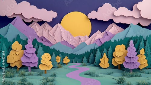 A vibrant, whimsical paper ...