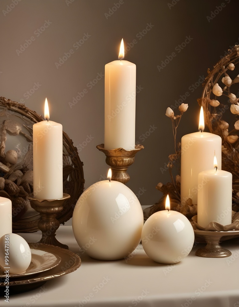 candles and christmas decorations candles and christmas decorations
