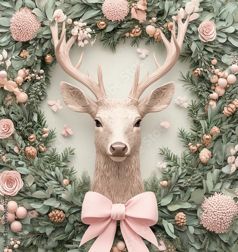 A decorative wall piece fea...