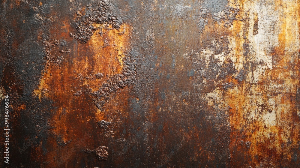 Rusty metal wall featuring numerous scratches and dents ideal for use as a textured background in art presentations or web design Rusty metal wall featuring numerous scratches and dents ideal for use as a textured background in art presentations or web design