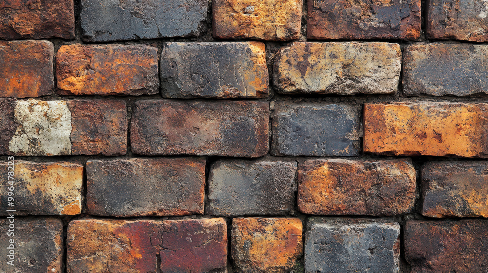 Rustic weathered brick wall texture background with earthy tones for architectural design Rustic weathered brick wall texture background with earthy tones for architectural design
