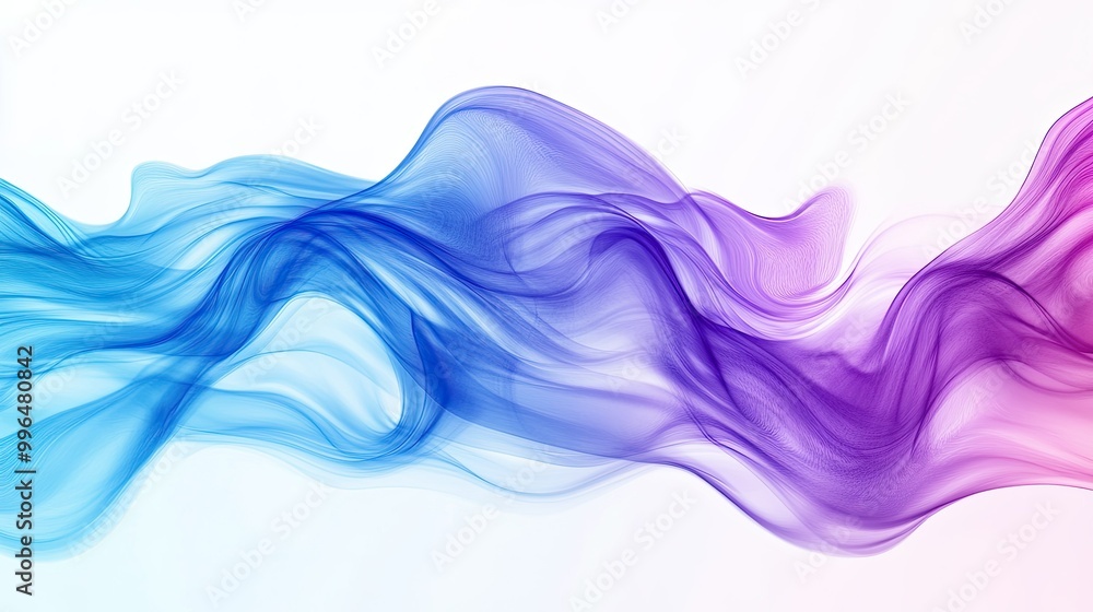 Organic abstract pattern with flowing curves, gradient hues of blue and purple on a clean white background. Organic abstract pattern with flowing curves, gradient hues of blue and purple on a clean white background.