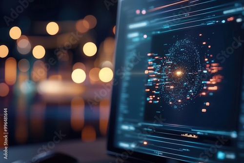 AI-driven software interpreting complex data sets in real time, showing advanced analysis