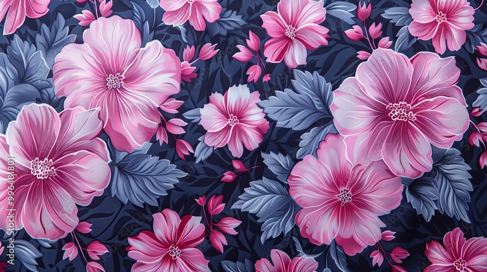 pattern is traditional local fabric design featuring floral and foliage motifs in continuous ikat patterns. the background is beautifully shaded in tones of pink, suitable for fashion. sweet color pattern is traditional local fabric design featuring floral and foliage motifs in continuous ikat patterns. the background is beautifully shaded in tones of pink, suitable for fashion. sweet color