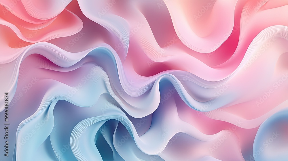 Obraz premium Organic abstract pattern with soft, flowing shapes and delicate gradients of pastel colors.