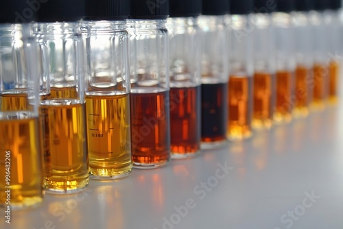 Sample collection displayed neatly in clear containers, ready for testing