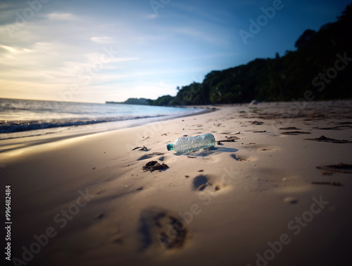 Wallpaper Mural Plastic bottle trash on white sand beach, Deep of field
Climate change and Environmental conservation concept by supporting the use of naturally degradable materials Torontodigital.ca