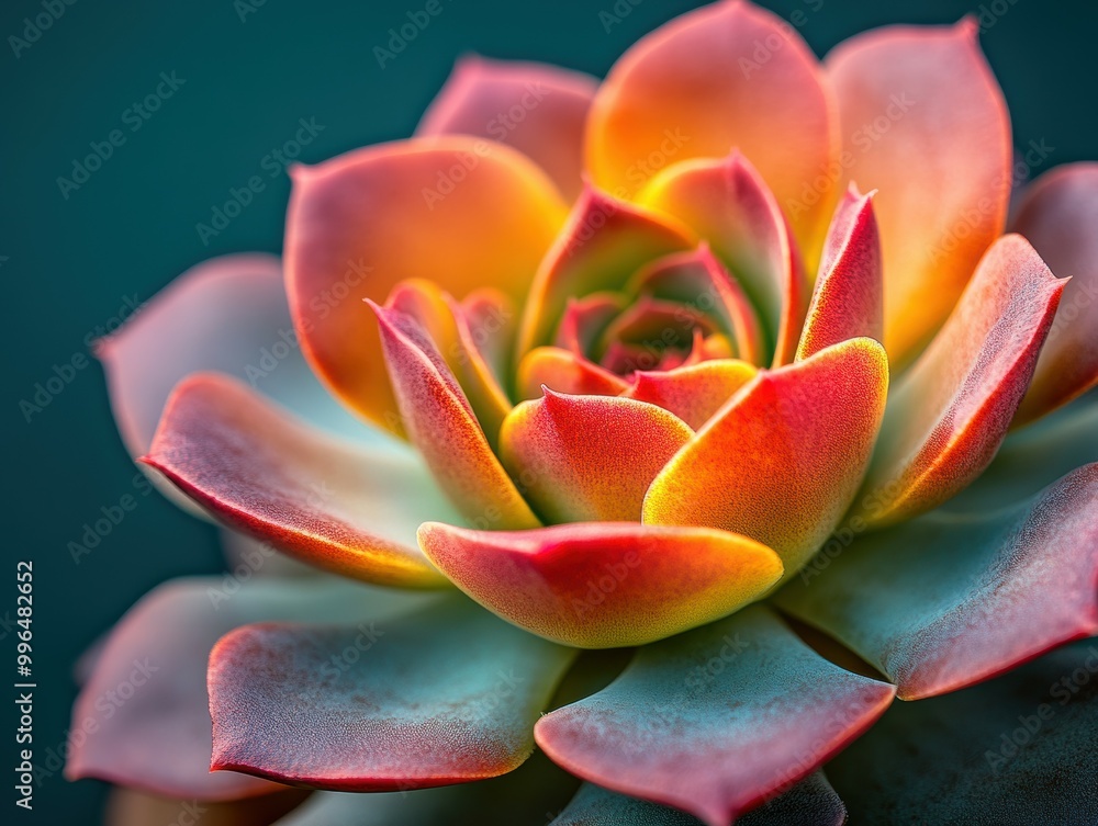 Macro view of a succulents plump geometric leaves the vivid colors and sculptural forms creating a captivating minimalist composition Macro view of a succulents plump geometric leaves the vivid colors and sculptural forms creating a captivating minimalist composition