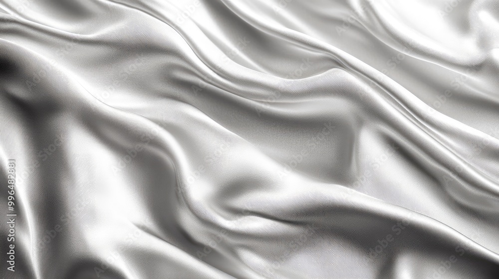 Silver silk backdrop featuring folds An abstract design of a rippled silk texture ideal for a wide horizontal display Silver silk backdrop featuring folds An abstract design of a rippled silk texture ideal for a wide horizontal display