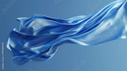 Curved flag with a satin texture