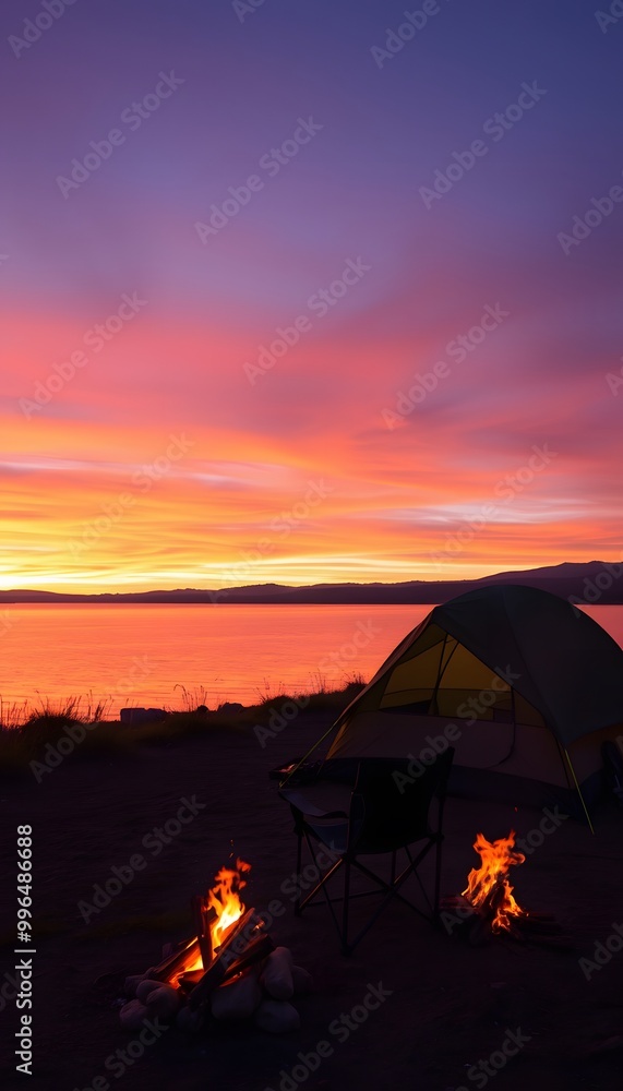 Serene Camping: A Sunset Retreat by the Lake Serene Camping: A Sunset Retreat by the Lake