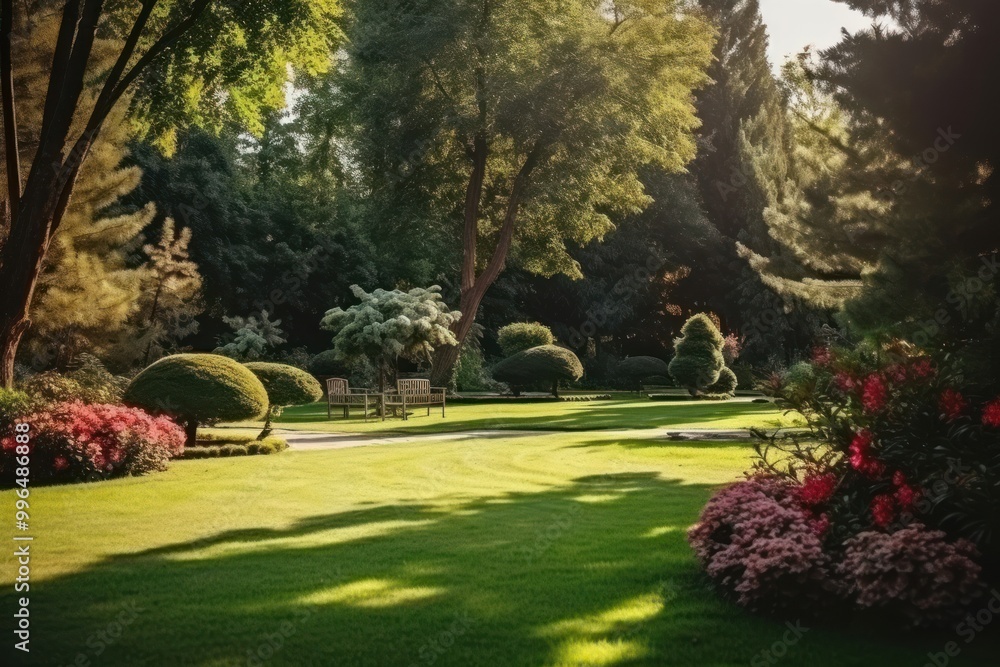 Naklejka premium Garden outdoors backyard woodland.