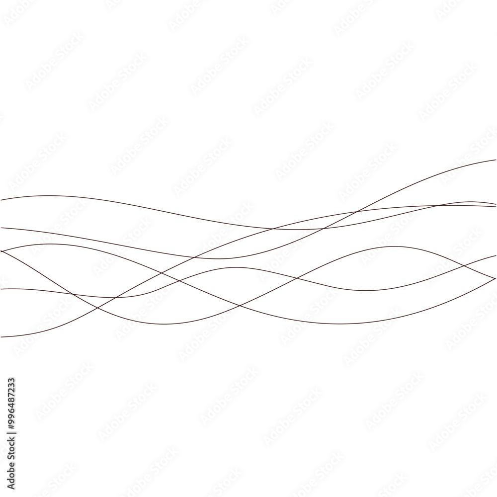Abstract thin wavy lines. Wavy lines horizontal dividers outline minimalist background. Abstract black line wave curve movement. Vector Illustration. Abstract thin wavy lines. Wavy lines horizontal dividers outline minimalist background. Abstract black line wave curve movement. Vector Illustration.