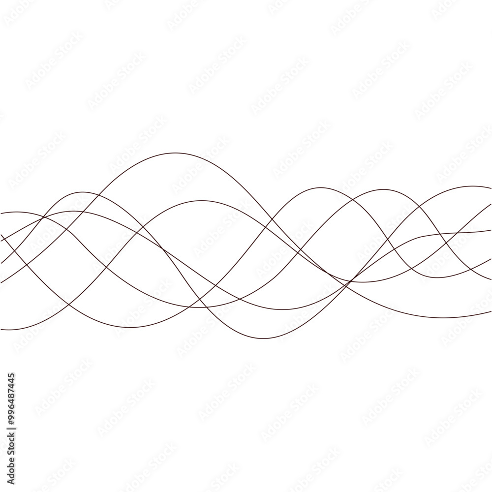 Abstract thin wavy lines. Wavy lines horizontal dividers outline minimalist background. Abstract black line wave curve movement. Vector Illustration. Abstract thin wavy lines. Wavy lines horizontal dividers outline minimalist background. Abstract black line wave curve movement. Vector Illustration.