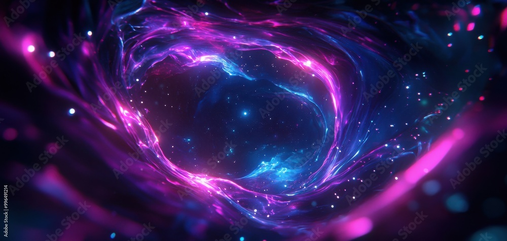 Abstract cosmic space with vibrant purple and blue swirling patterns. Abstract cosmic space with vibrant purple and blue swirling patterns.