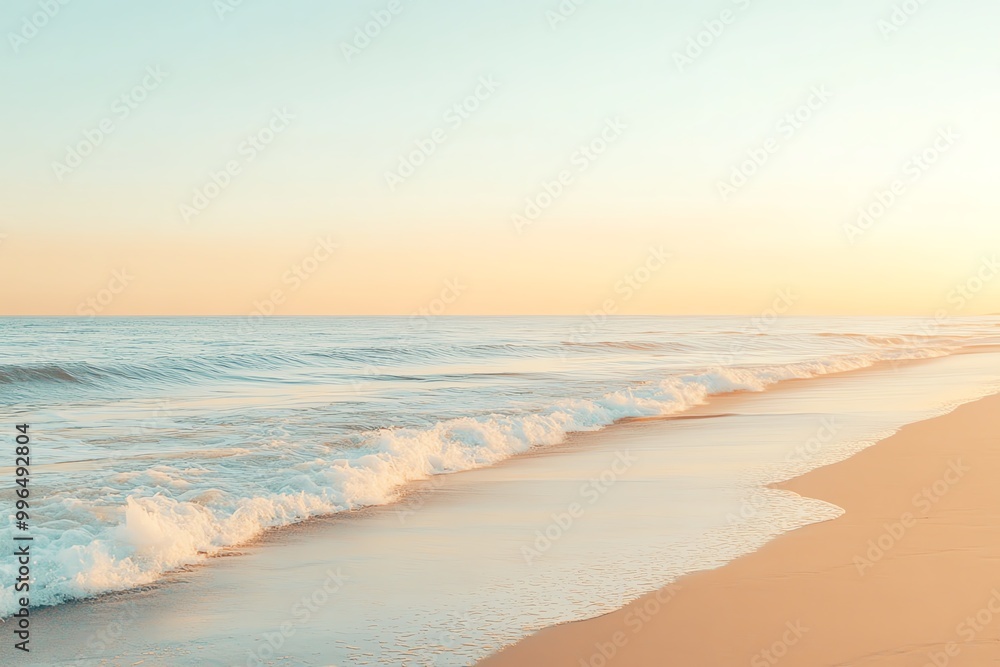 Beautiful sunrise over a serene beach with gentle waves, clear skies, and soft sand. Perfect for relaxation and tranquility. Beautiful sunrise over a serene beach with gentle waves, clear skies, and soft sand. Perfect for relaxation and tranquility.