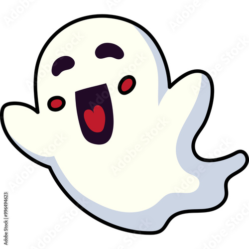 cute halloween gost illustration for card website, application, printing, document, poster design, etc.