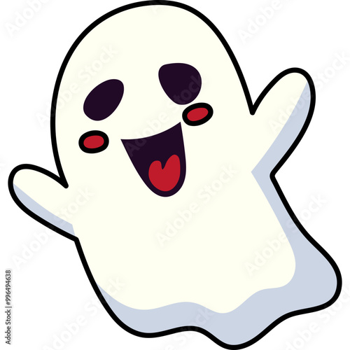 cute halloween gost illustration for card website, application, printing, document, poster design, etc.