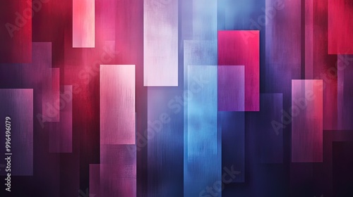 Abstract Geometric Composition with Pink and Blue Tones