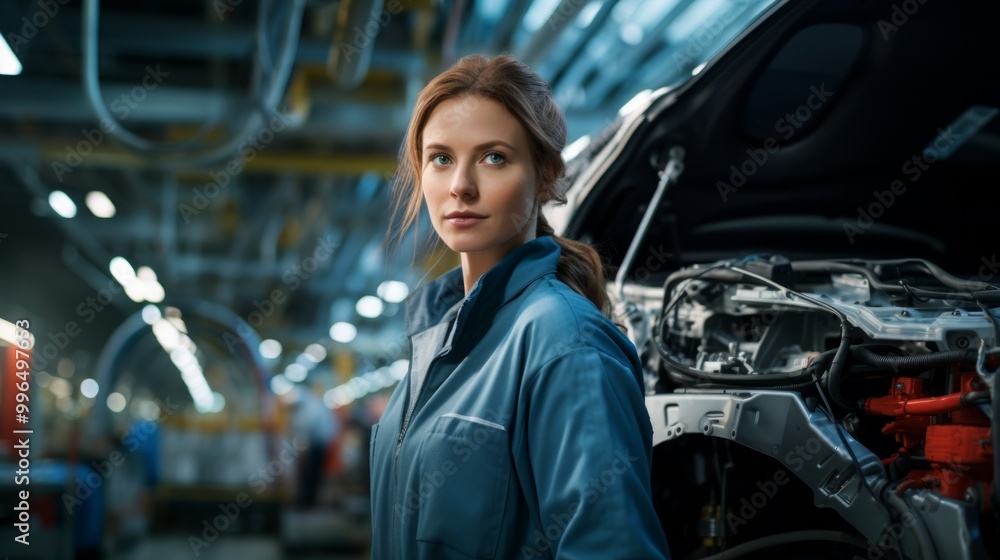 Woman auto mechanic ai generated art image Woman auto mechanic ai generated art image