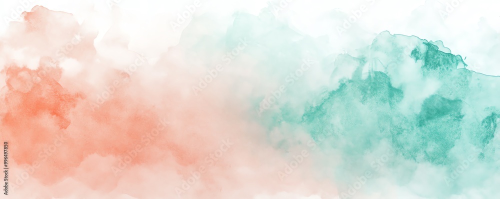 Obraz premium Abstract watercolor background with soft pastel colors of red and green. Perfect for artistic, creative, and design projects.