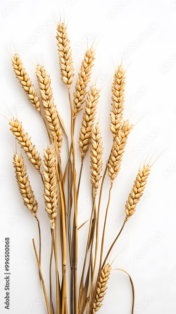 Golden ripe wheat isolated on white background. Ears of wheat Golden ripe wheat isolated on white background. Ears of wheat