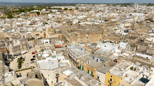 Aerial view of the historic center of Grottaglie, a municipality in the province of Taranto in Puglia, Italy. It is located in the valley of the southern Murgia. photo