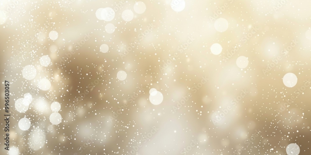 Light beige background with white bokeh lights sparkling outdoors.