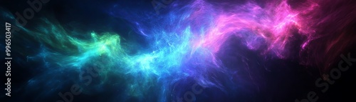 Vivid abstract digital art featuring vibrant colors and ethereal shapes creating a mystical, cosmic atmosphere.