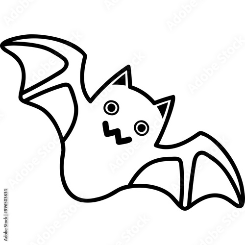 cute halloween bat illustration for card website, application, printing, document, poster design, etc.