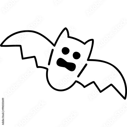 cute halloween bat illustration for card website, application, printing, document, poster design, etc.