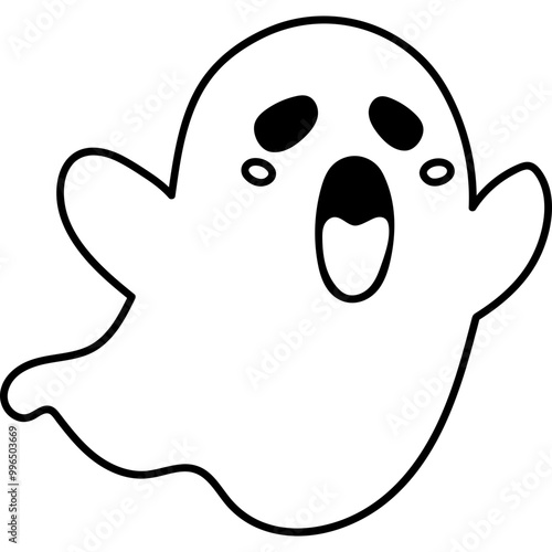 cute halloween gost illustration for card website, application, printing, document, poster design, etc.