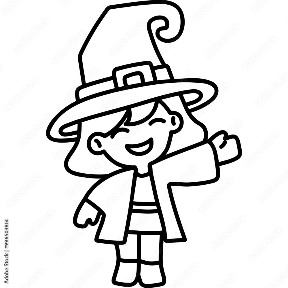 cute halloween witch costume illustration for card website, application, printing, document, poster design, etc. cute halloween witch costume illustration for card website, application, printing, document, poster design, etc.
