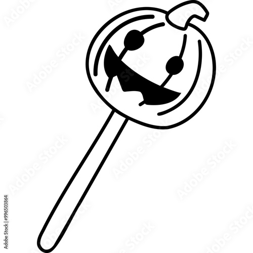 cute halloween pumpkin wand illustration for card website, application, printing, document, poster design, etc.