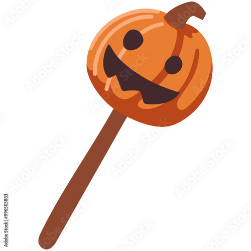 cute halloween pumpkin wand illustration for card website, application, printing, document, poster design, etc.