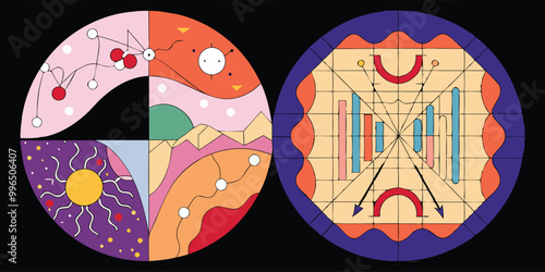 Create a vector illustration showing different hormonal contraceptive devices such as pills, patches, implants, and IUDs, arranged in a circular or grid format with brief labels.