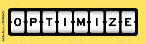 Black color in word optimize on slot banner with yellow color background