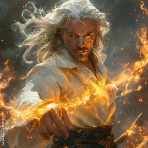 The depiction of Jesus Christ in Revelation, White Haired with Eyes Like Flames of Fire