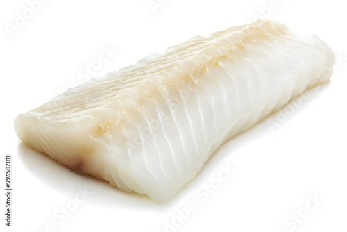 Fresh prepared white fish fillet isolated on white background