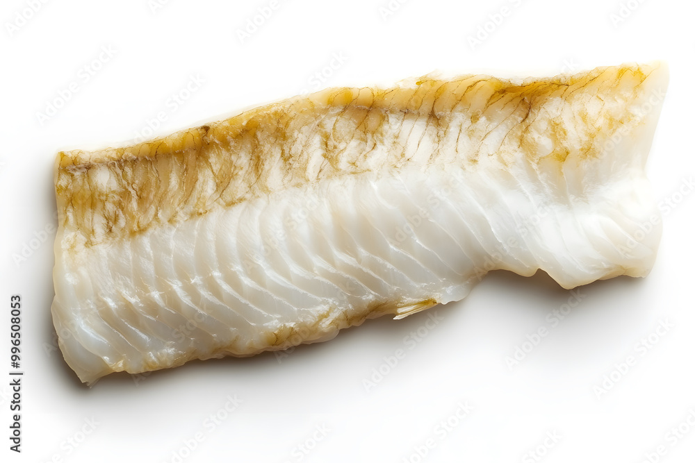 Fresh prepared white fish fillet isolated on white background Fresh prepared white fish fillet isolated on white background