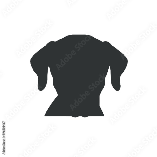 Dog with Glasses Silhouette Isolated on White Background – Vector Design