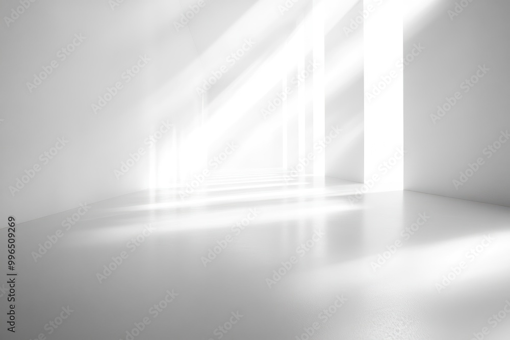 Sunlight Streaming Through an Empty White Room Sunlight Streaming Through an Empty White Room