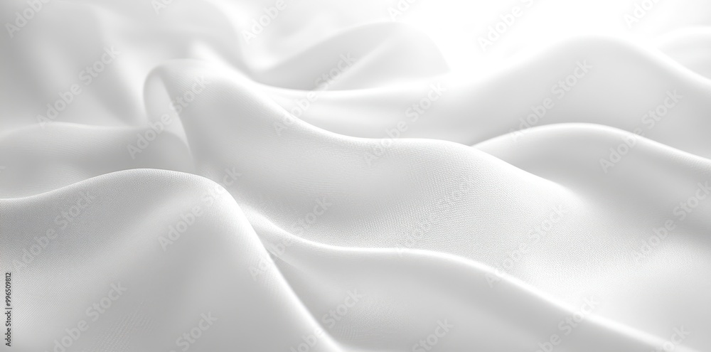 Obraz premium Abstract White Fabric with Subtle Texture and Gentle Waves
