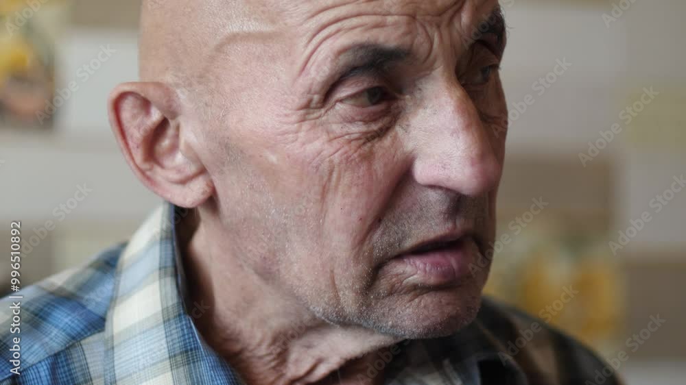 portrait of elderly thoughtful caucasian man 70 years old , concept elderly people seniors , emotions of old people portrait of elderly thoughtful caucasian man 70 years old , concept elderly people seniors , emotions of old people