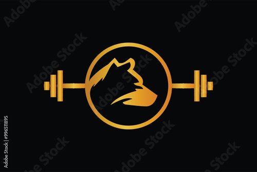 Royal bear fitness gym logo design with black background.