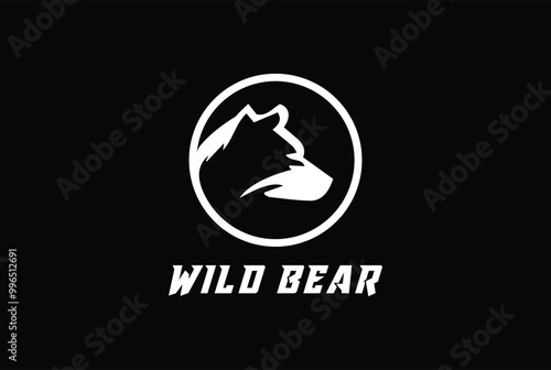 Wild bear logo design vector