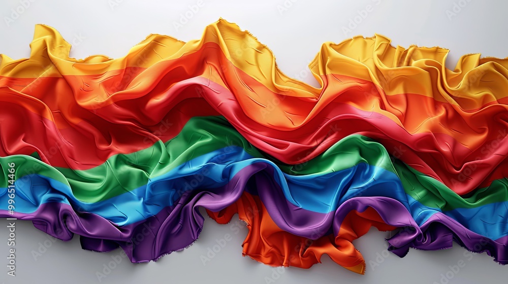 LGBT Pride Day. Diversity multiracial people hands in demonstrations with rainbow flags. Activists together. Vector flat illustration LGBT Pride Day. Diversity multiracial people hands in demonstrations with rainbow flags. Activists together. Vector flat illustration